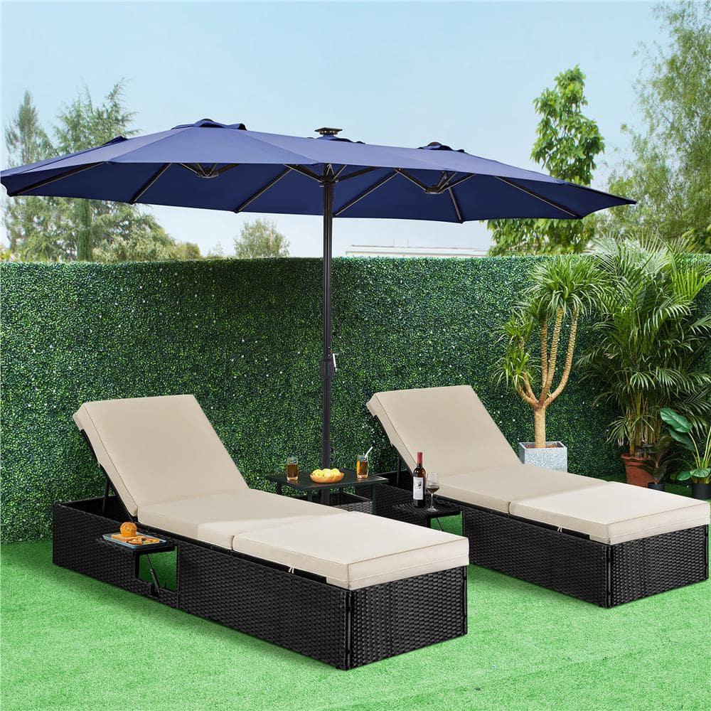 Yaheetech 13 ft Outdoor Patio Umbrella with Crank, Navy Blue