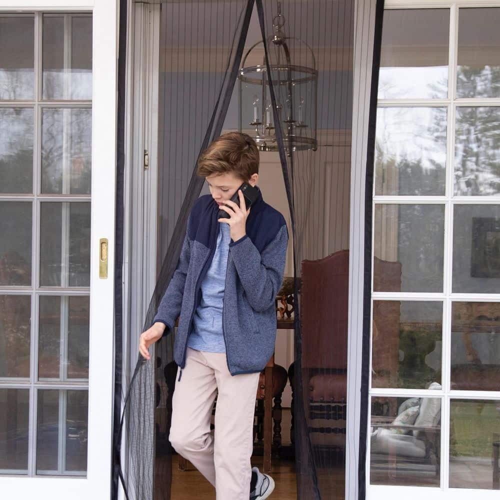 MAGIC MESH Screened Shelters Elite: Magnetic Doorway Screen, Polyester Canopy, Black, Easy Setup, 1 Door