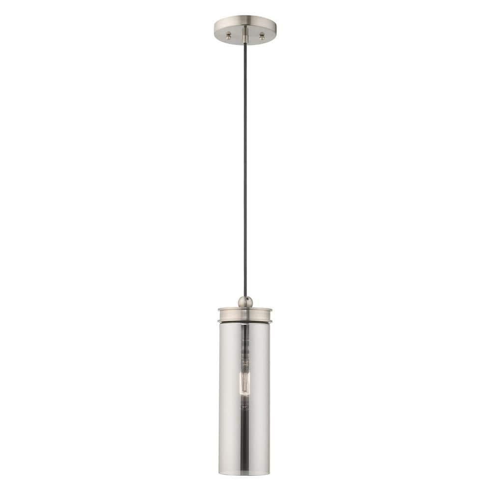 Livex Lighting Art Glass 1 - Light Pendant in  Brushed Nickel