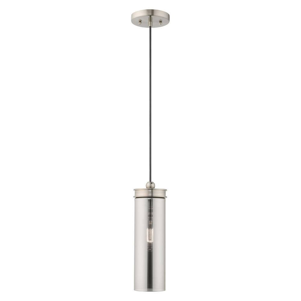 Livex Lighting Art Glass 1 - Light Pendant in  Brushed Nickel