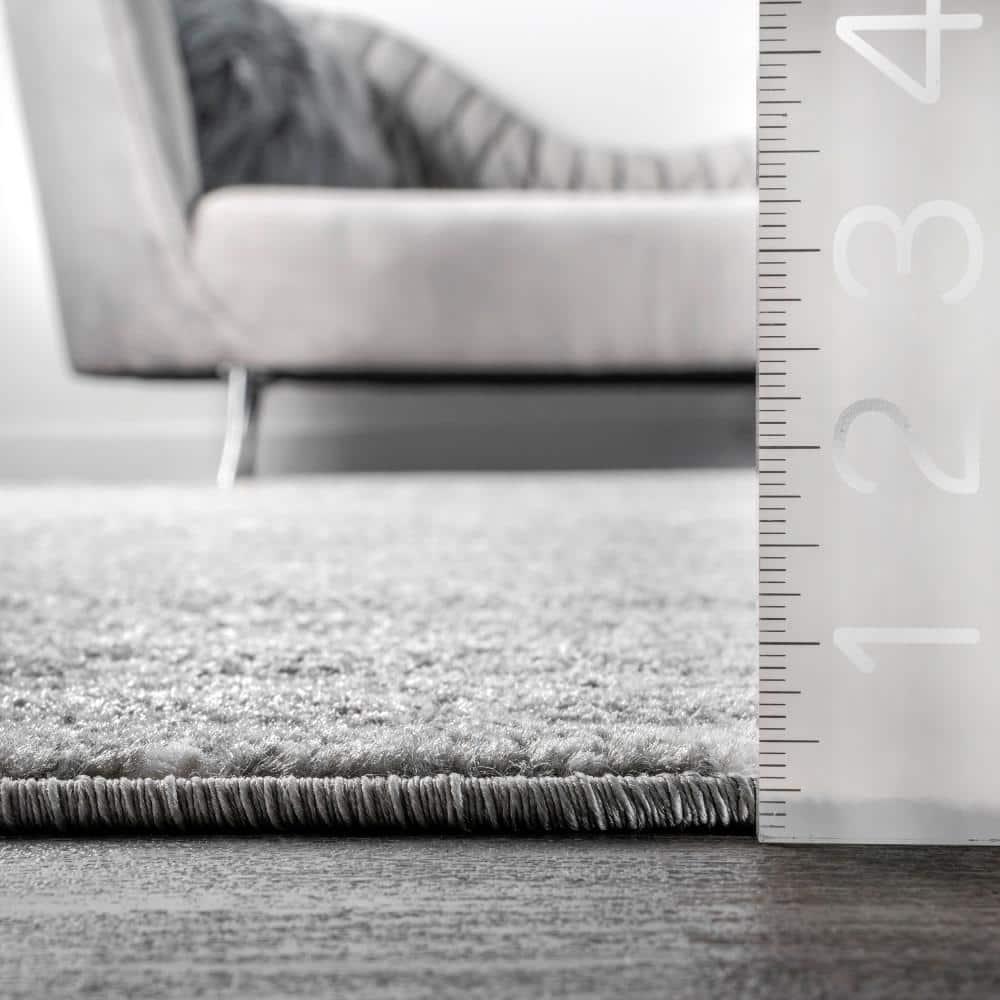 Nuloom 10 Square Moroccan Blythe Indoor Area Rug, Dark Grey, Faded Bohemian Design, Stain Resistant, BedroomLiving Room, Kitchen,