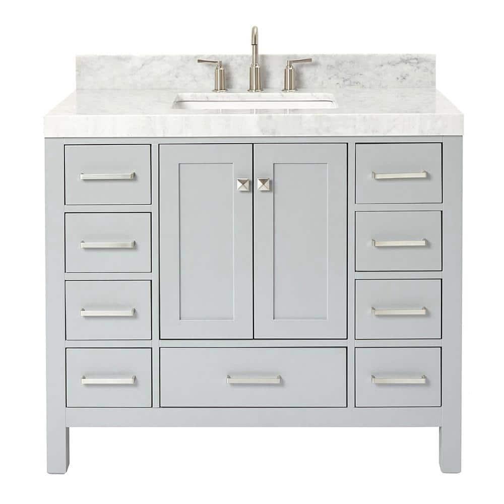 Cambridge 42'' Single Bathroom Vanity with Carrara Marble Top