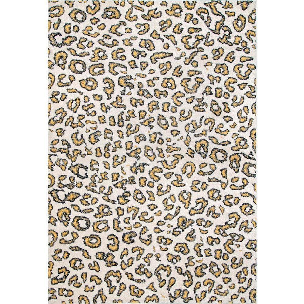 Nuloom Leopard Animal 7x9 Indoor Area Rug for Living Room Bedroom Dining Room Kitchen, Beige/Ivory