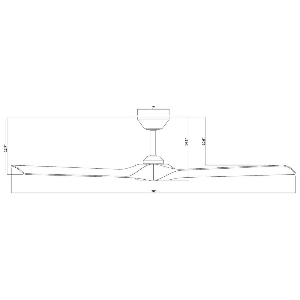 Torque Indoor/Outdoor 3-Blade Smart Ceiling Fan 70" and Remote Control, Works With Alexa and iOS or Android App