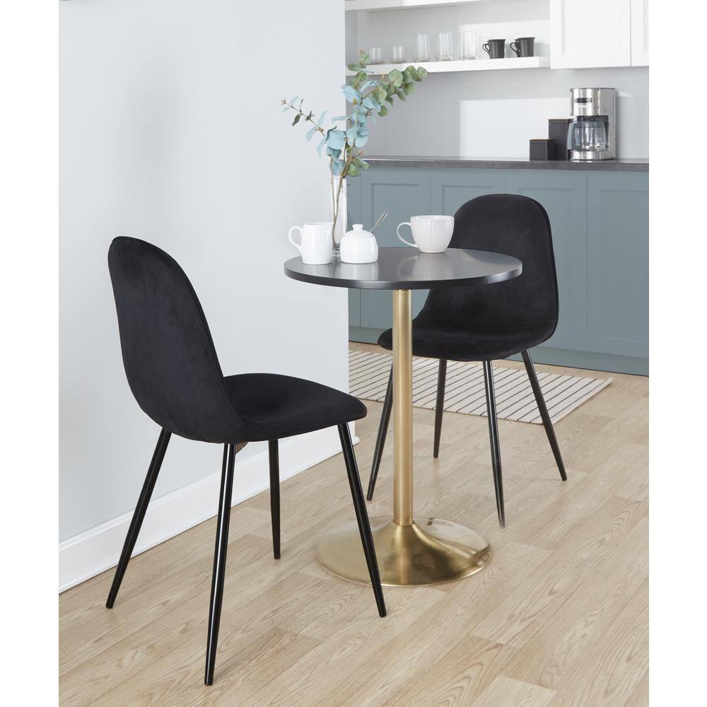 Pebble 24" Bar Height Table Gold/Black - LumiSource: Adjustable, Round, Metal Base, MDF Top