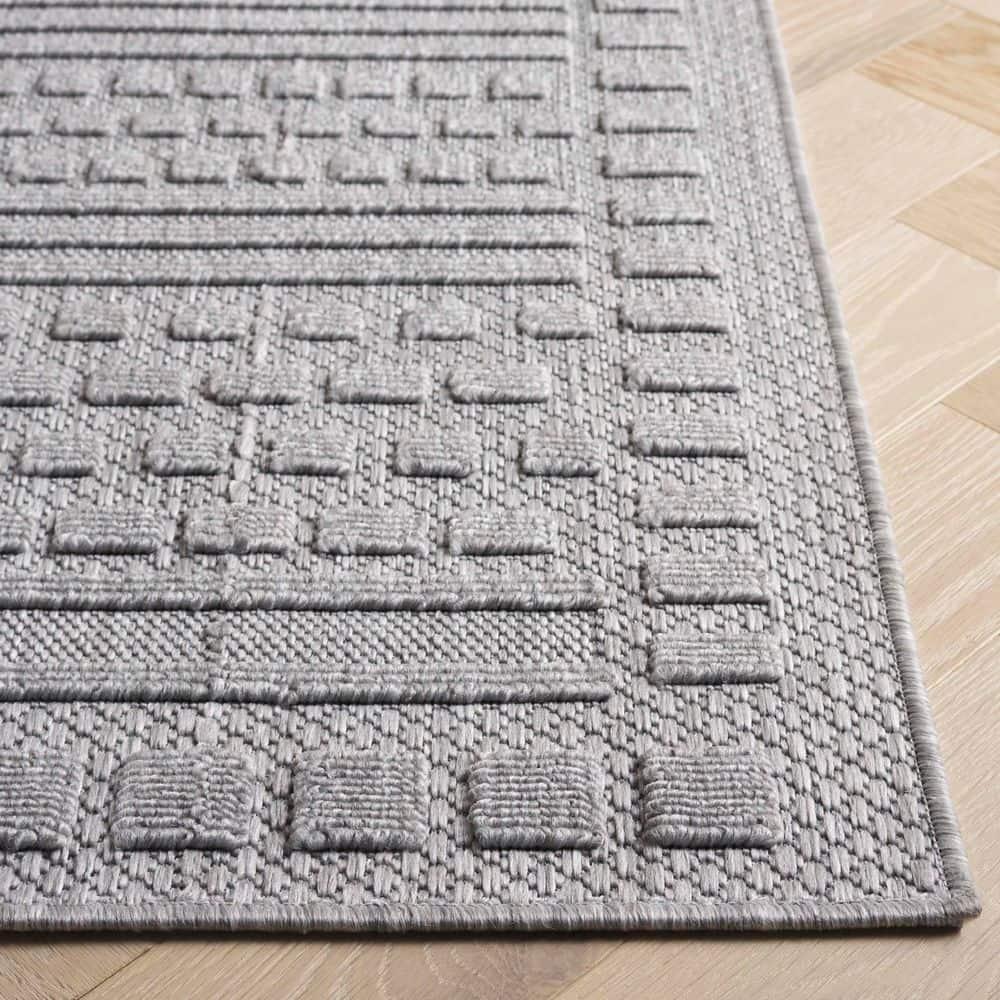 SAFAVIEH Milos Salvador Geometric Indoor/Outdoor Area Rug, Grey, 4' x 6'