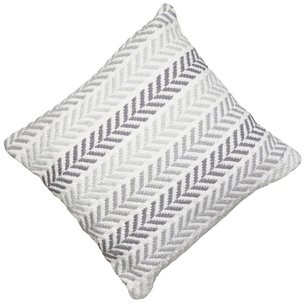 HomeRoots 18" Gray and White Throw Pillow