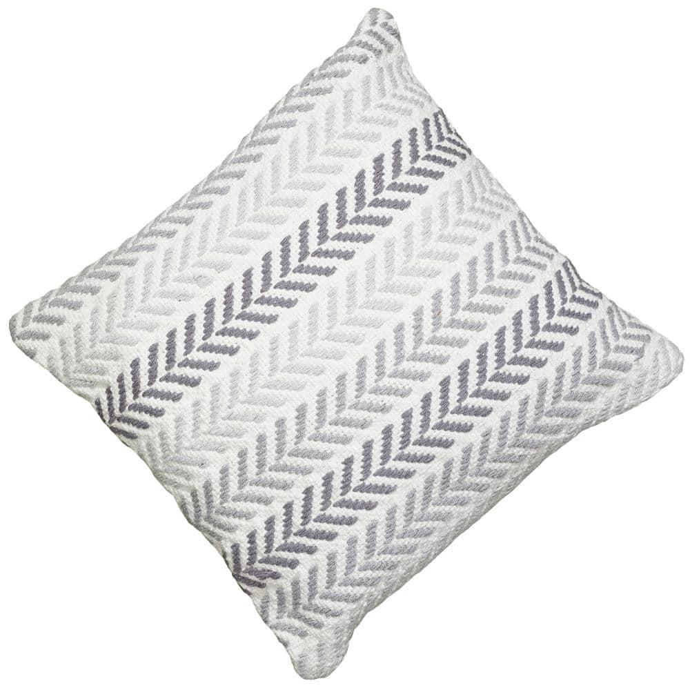 HomeRoots 18" Gray and White Throw Pillow