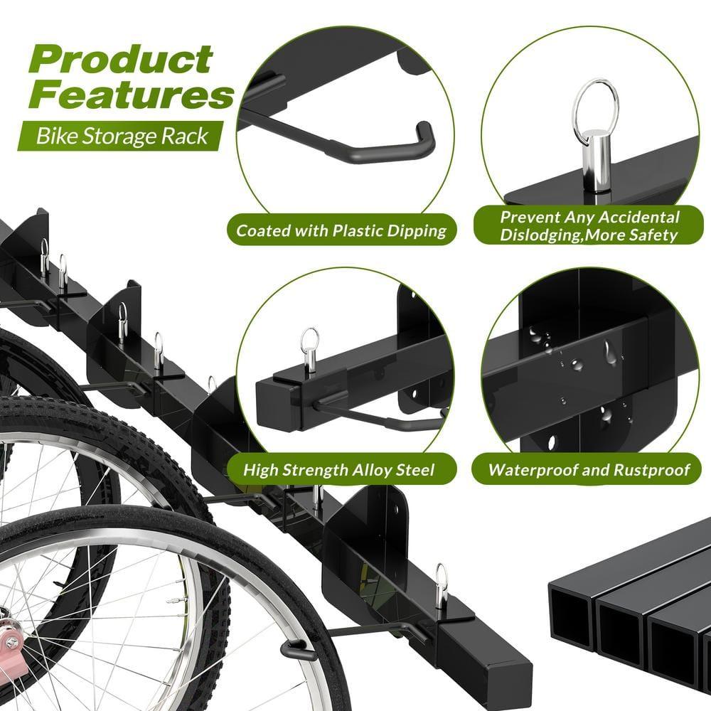 Sttoraboks Bike Storage Rack, Garage Wall Mount Hanger Holds 5 Bikes
