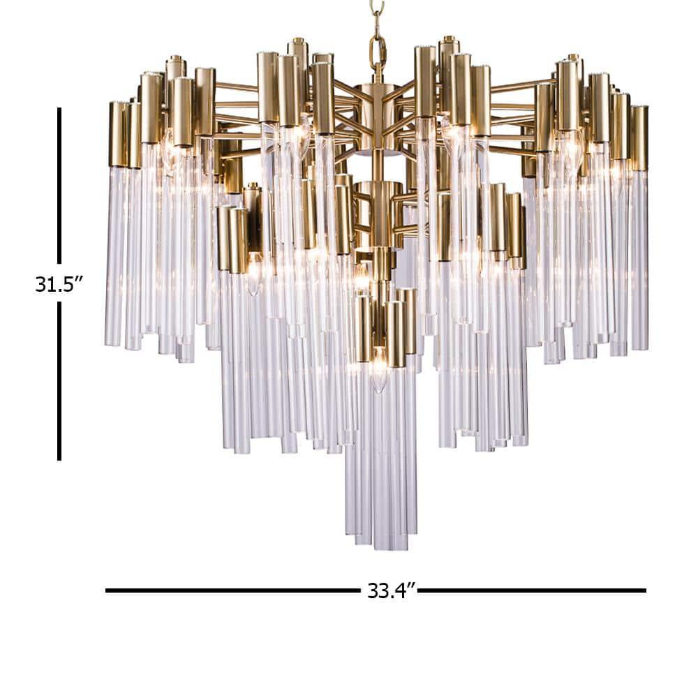Davina I 16-Light Gold Crystal Chandelier