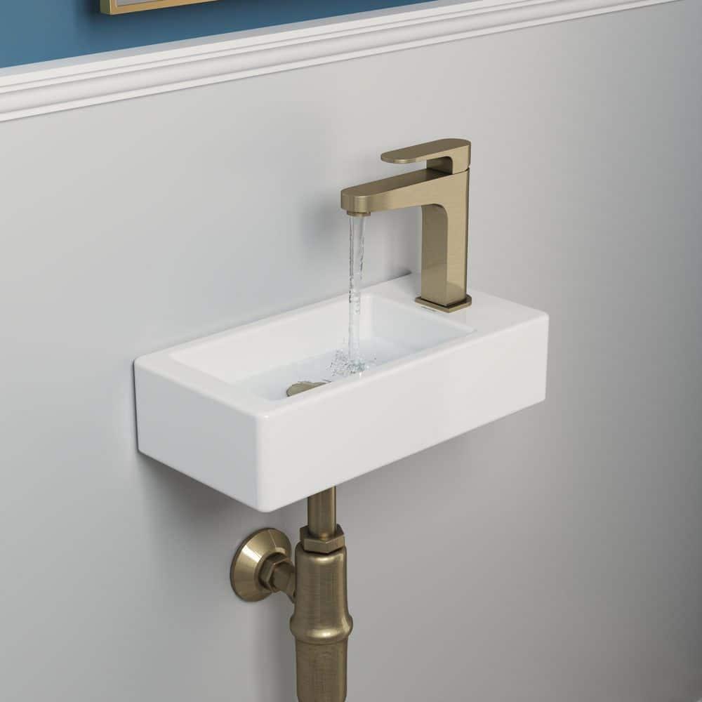 DeerValley DV-1V081R White Ceramic Rectangular 7'' Wall Mount Bathroom Sink