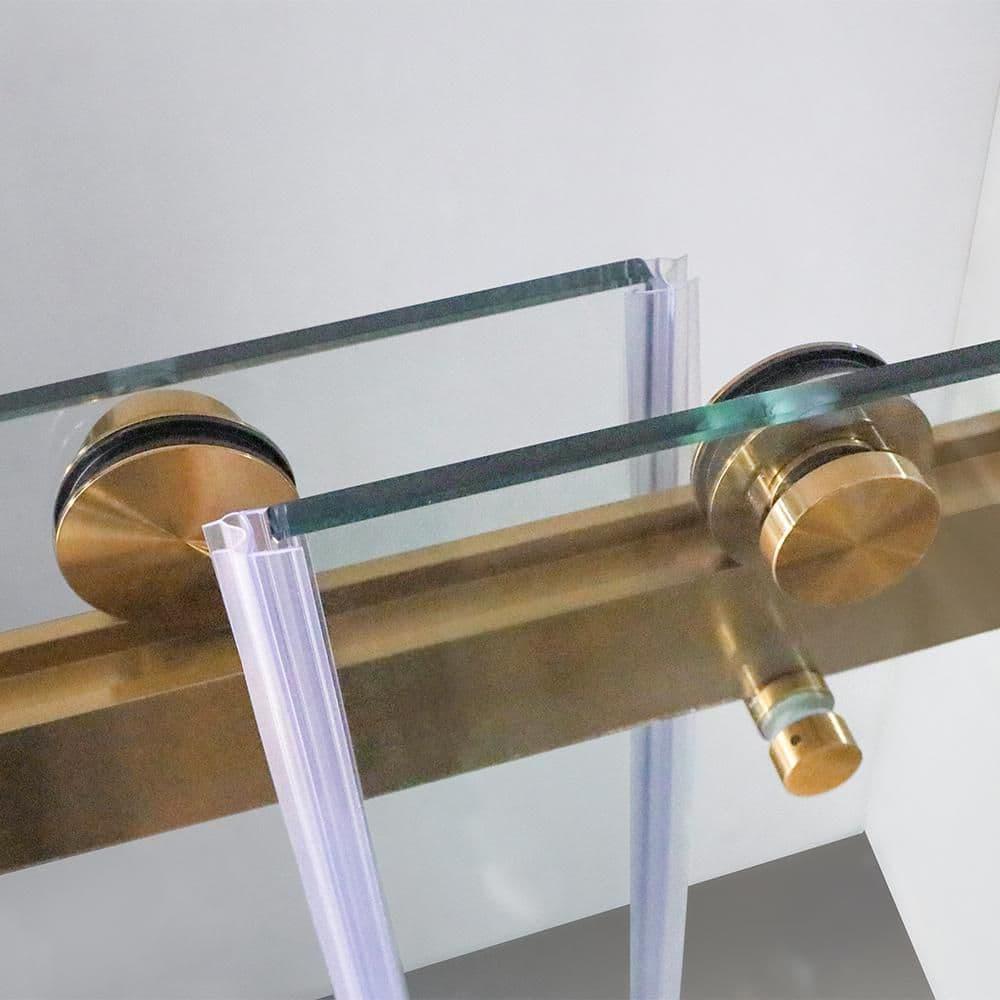 Dimorphos Frameless Sliding Glass Shower Doors with 3/8"(10mm) Clear Tempered Glass 11DD701957Q