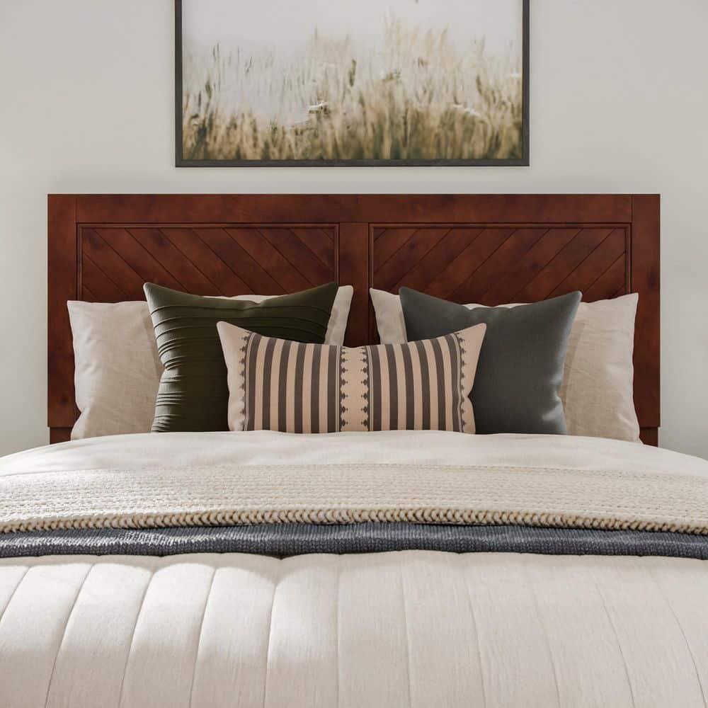AFI Canyon Walnut Solid Wood Foundation Bed Frame with Matching Footboard, Queen