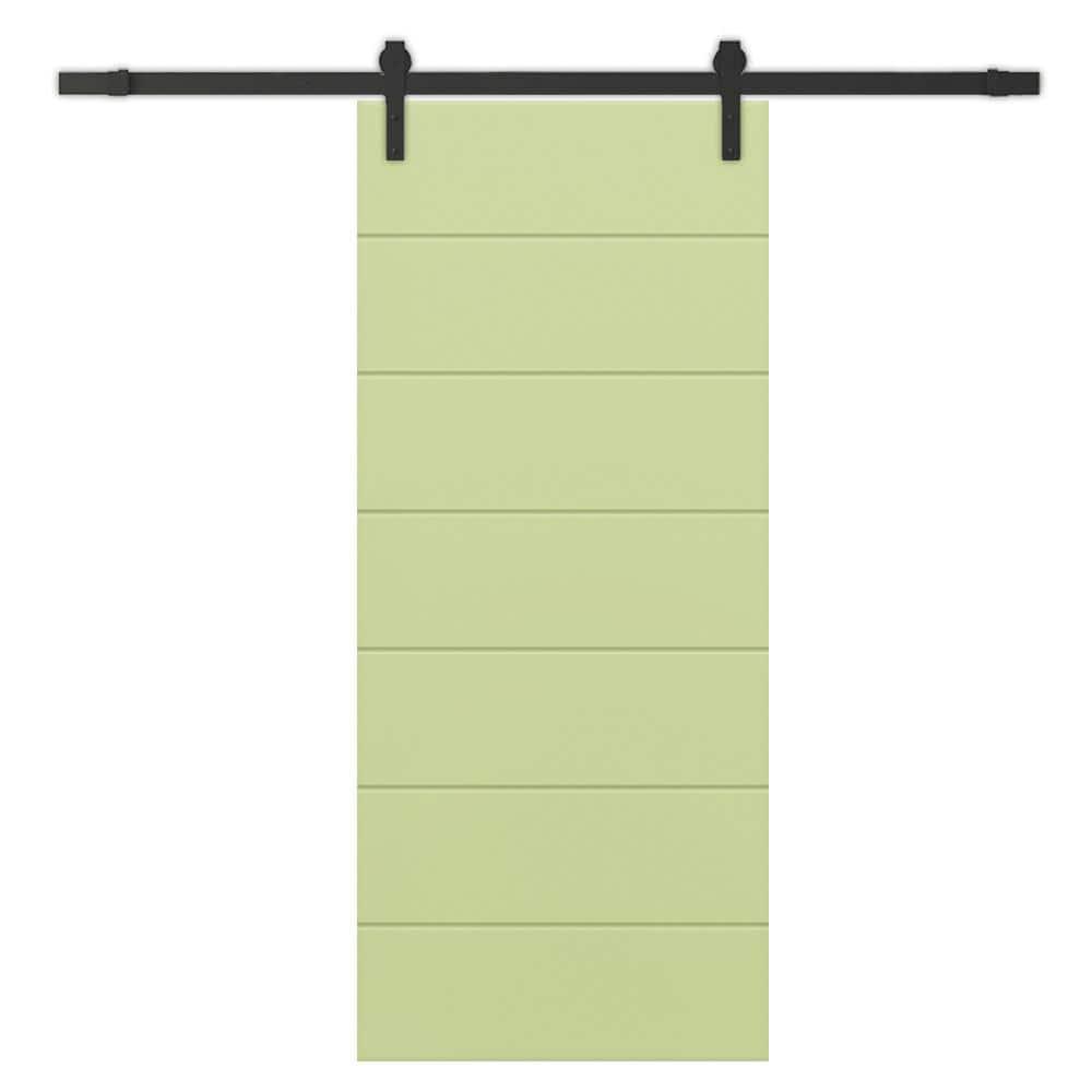 Calhome Hollow Paneled Painted with Installation Hardware Kit Barn Door