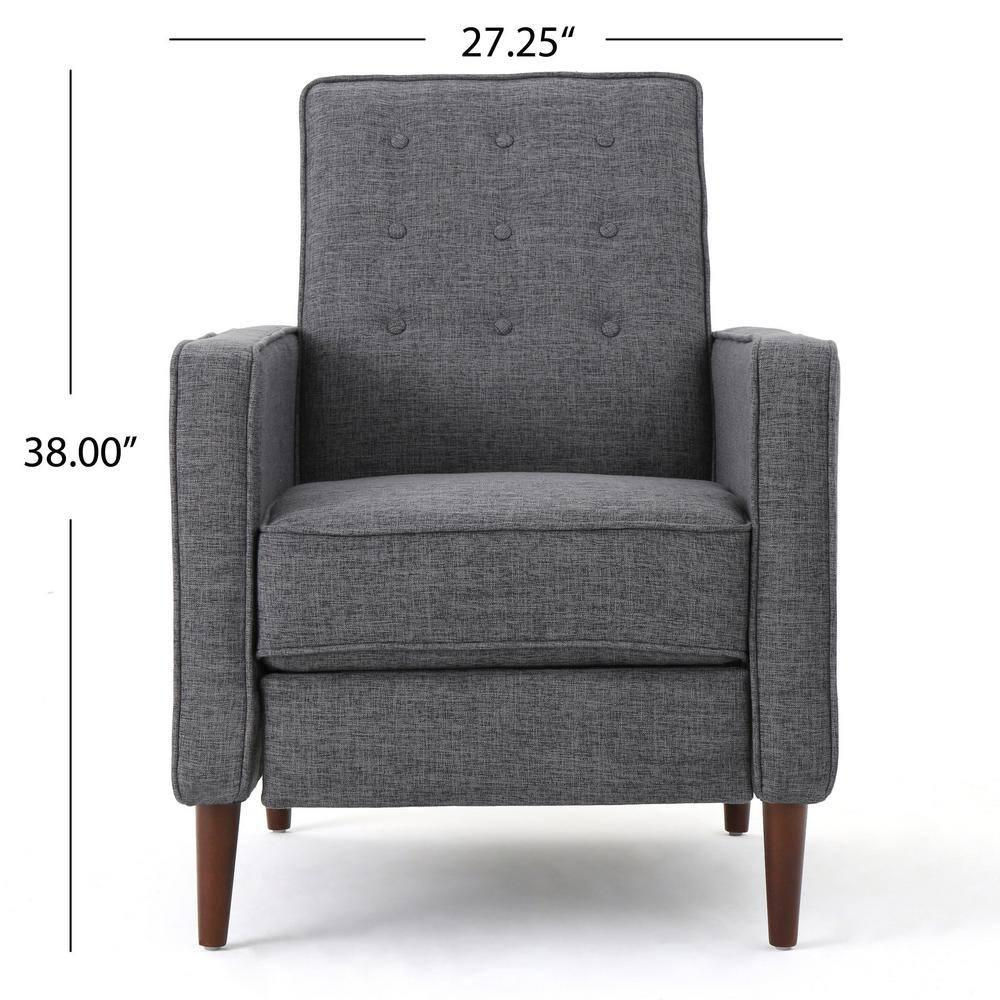 Mervynn Mid-Century Recliner Gray - Christopher Knight Home: Button Tufted, Beech Wood Legs