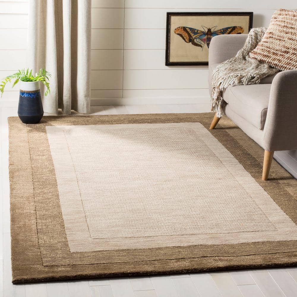 Impressions IM821 Hand Loomed Area Rug - Beige/Brown - 6'x6' - Safavieh