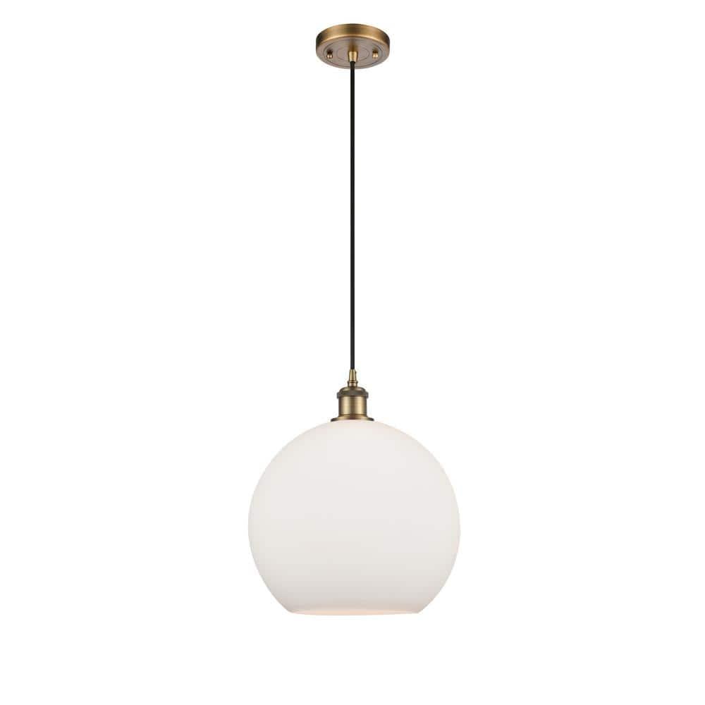 Brushed Brass Mini Globe Pendant Light with Glass Shade