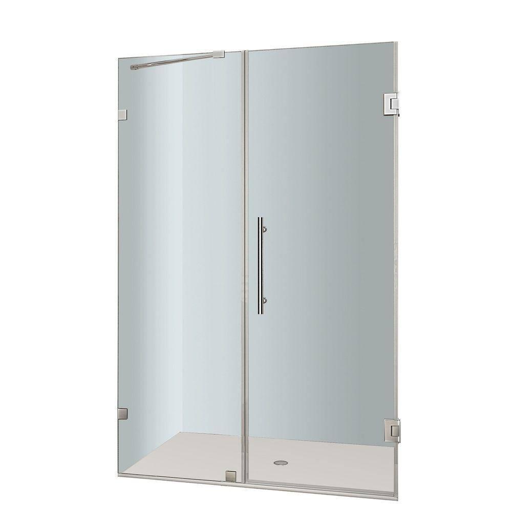 Nautis 72" H Hinged Frameless Shower Door