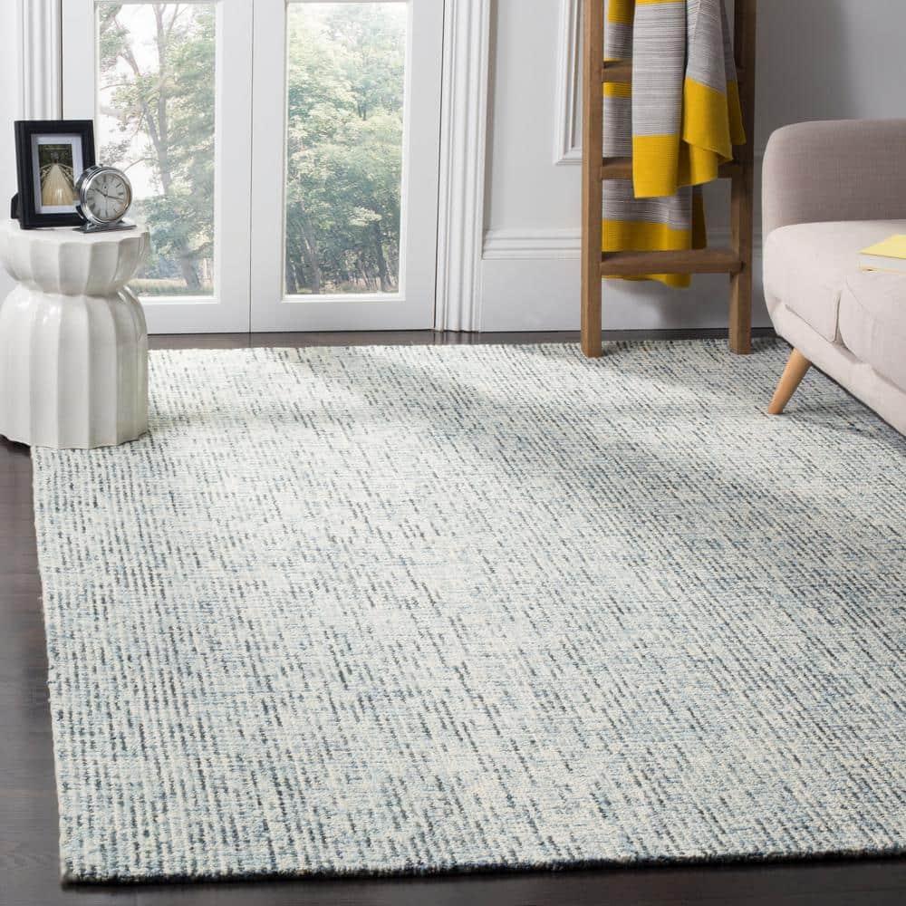 SAFAVIEH Abstract Delia Geometric Wool Area Rug, Blue/Charcoal, 5' x 8'