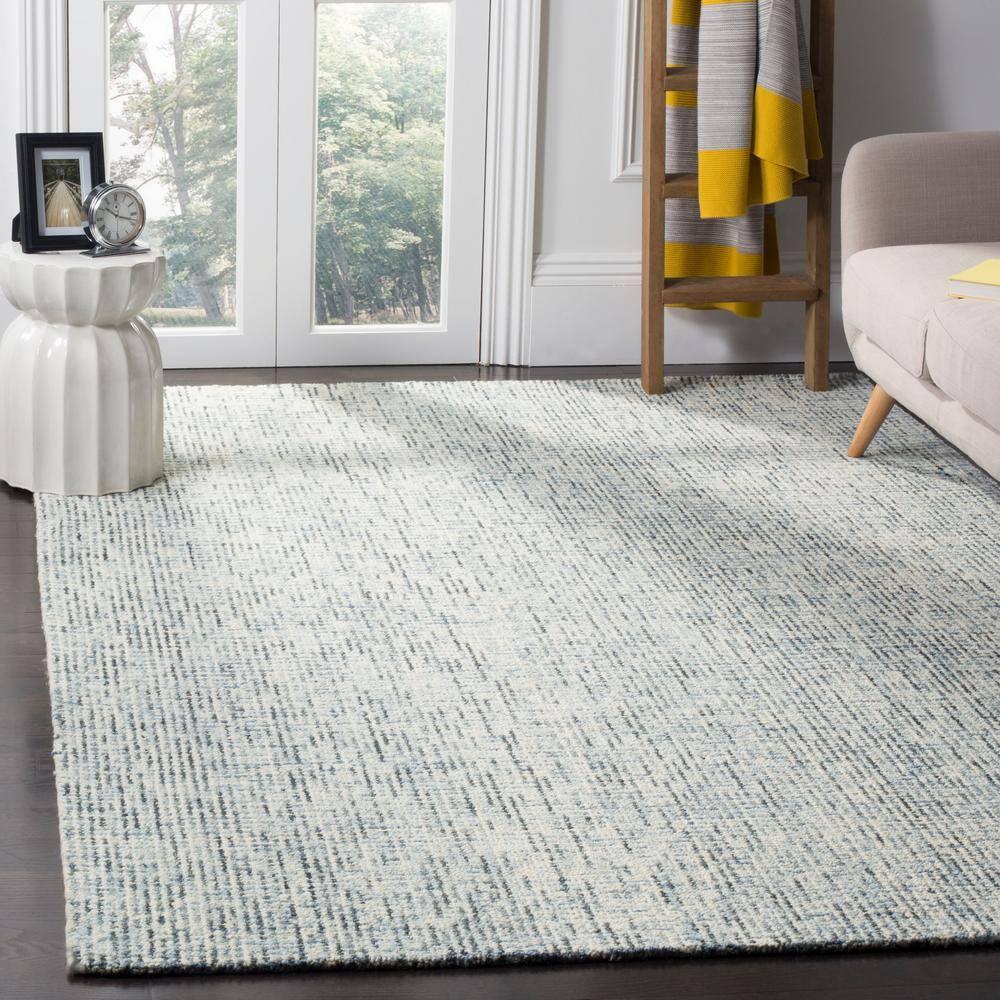 Abstract ABT468 Handmade Indoor Area Rug - Blue/Charcoal - 6'x6' - Safavieh