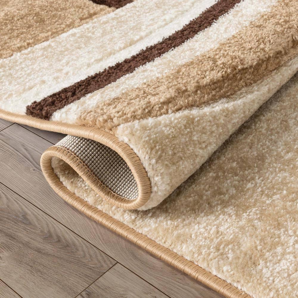 Well Woven Ruby Galaxy Waves Modern Geometric Ivory 3'11" x 5'3" Area Rug