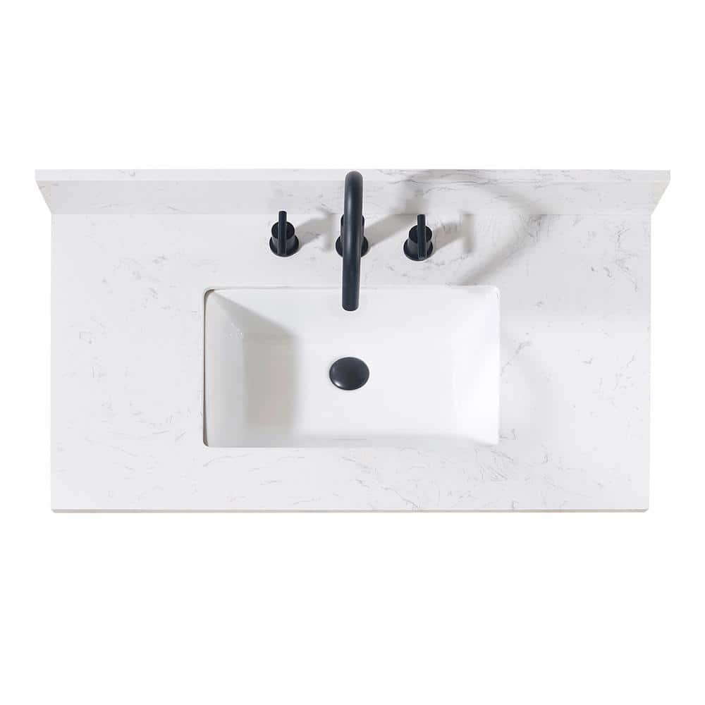 37'' Stone Single Bathroom Vanity Top with Sink