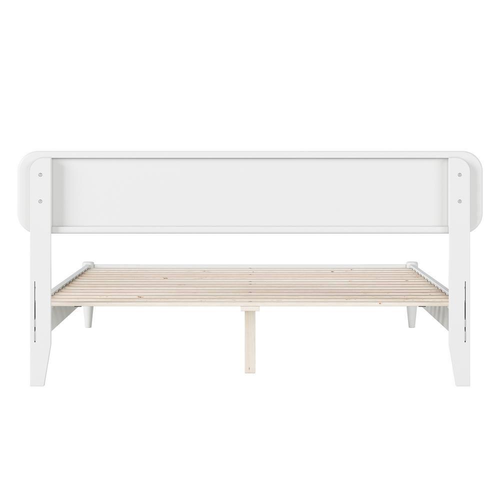 AFI Florence Queen Solid Wood Low Profile Platform Bed, White