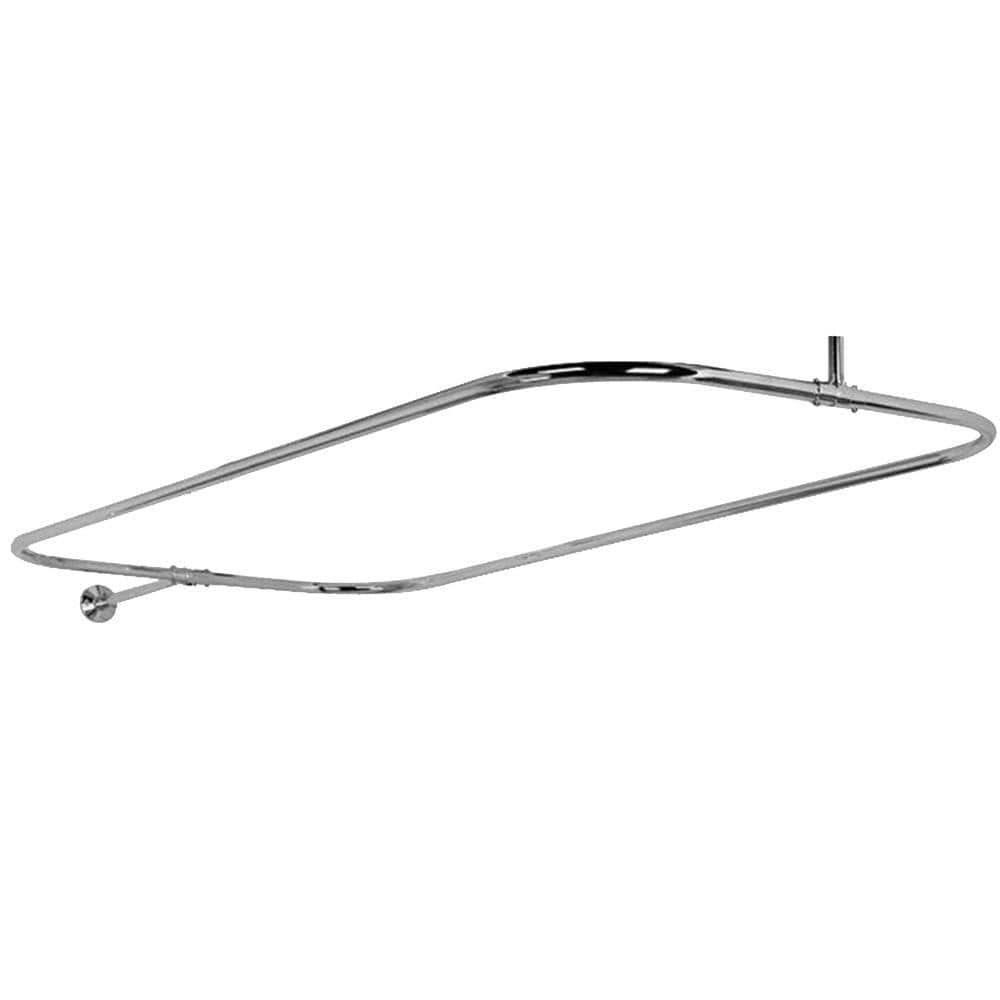 48'' D-Shaped Fixed Shower Curtain Rod