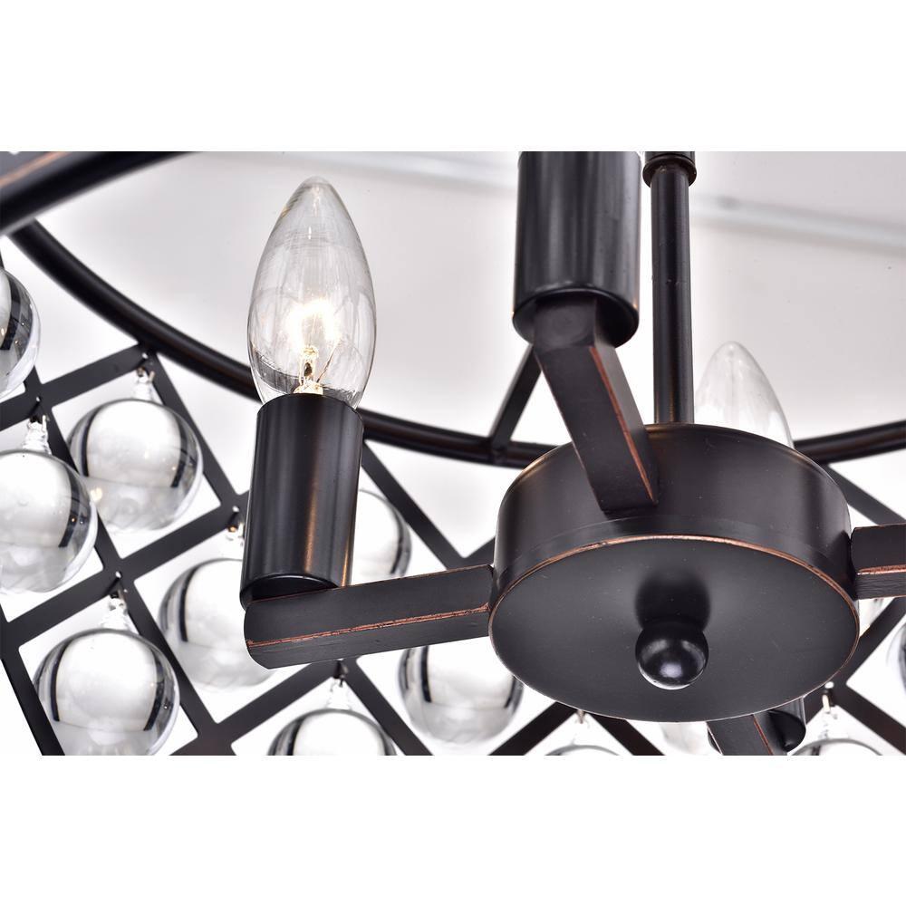 Azha 4-Light Oil Rubbed Bronze Crystal Drum Chandelier