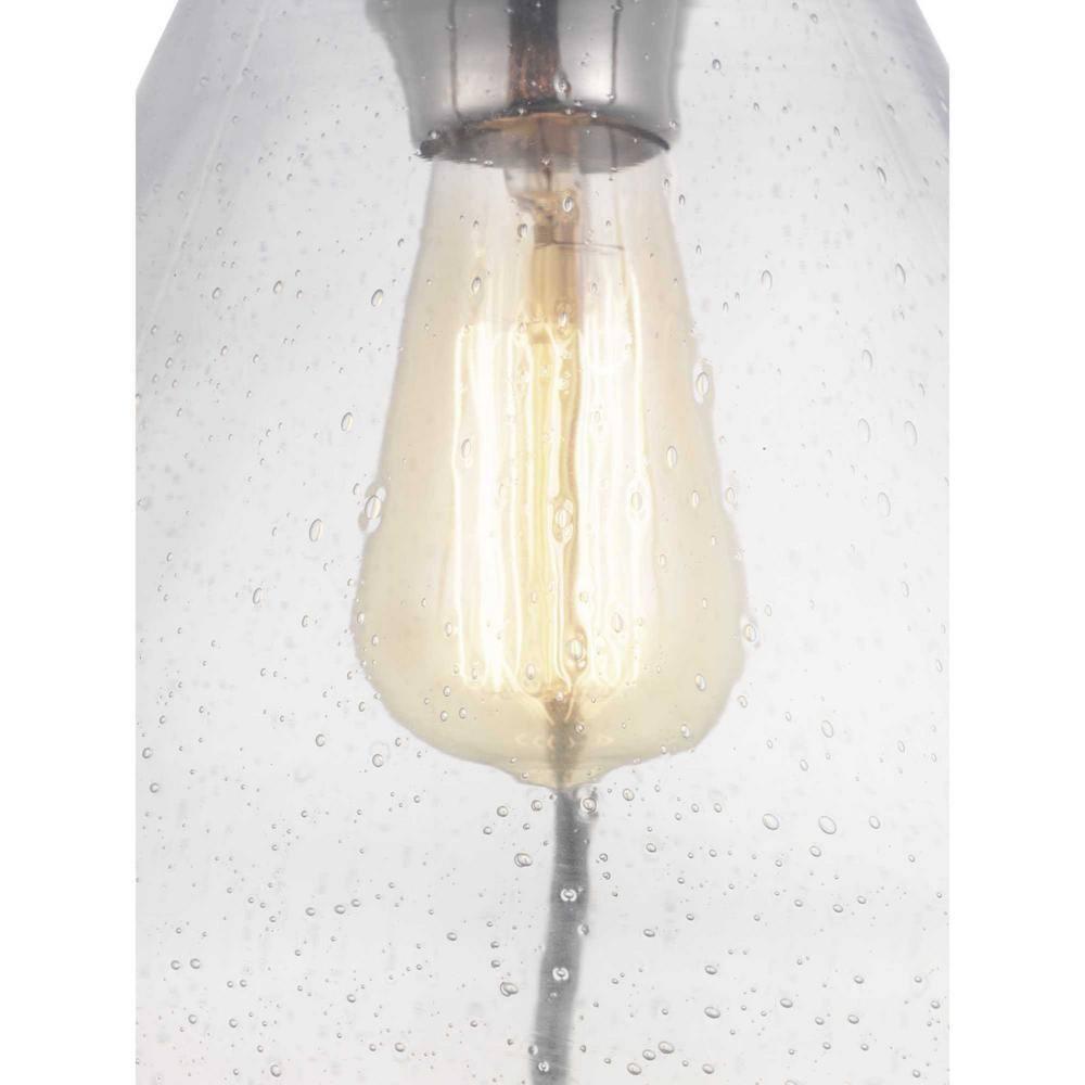 Progress Lighting, Range, 1-Light, Wall Sconce, Polished Nickel, Clear Seeded Glass Shade