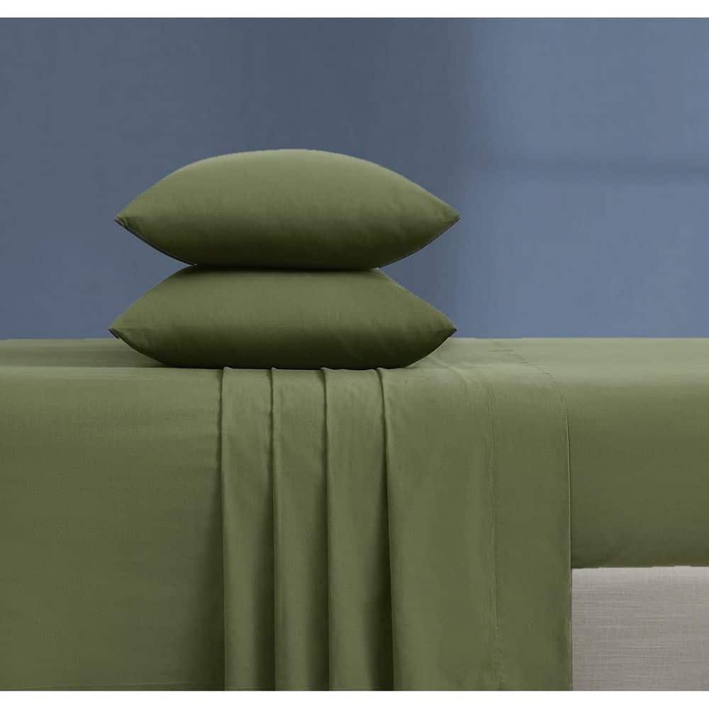 Brooklyn Loom Full 4pc Essential Cotton Sheet Set Green