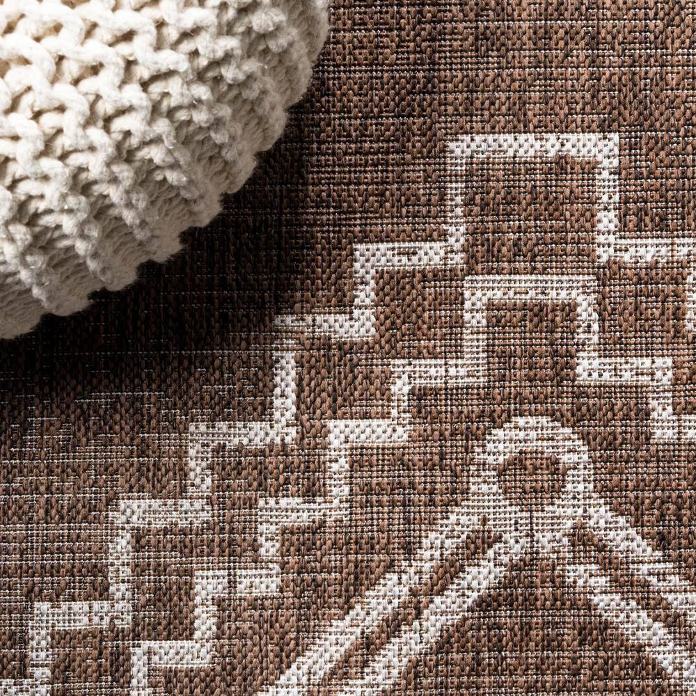 2'x10' Marokko Diamond Medallion Indoor/Outdoor Runner Rug, Brown/Beige - JONATHAN Y