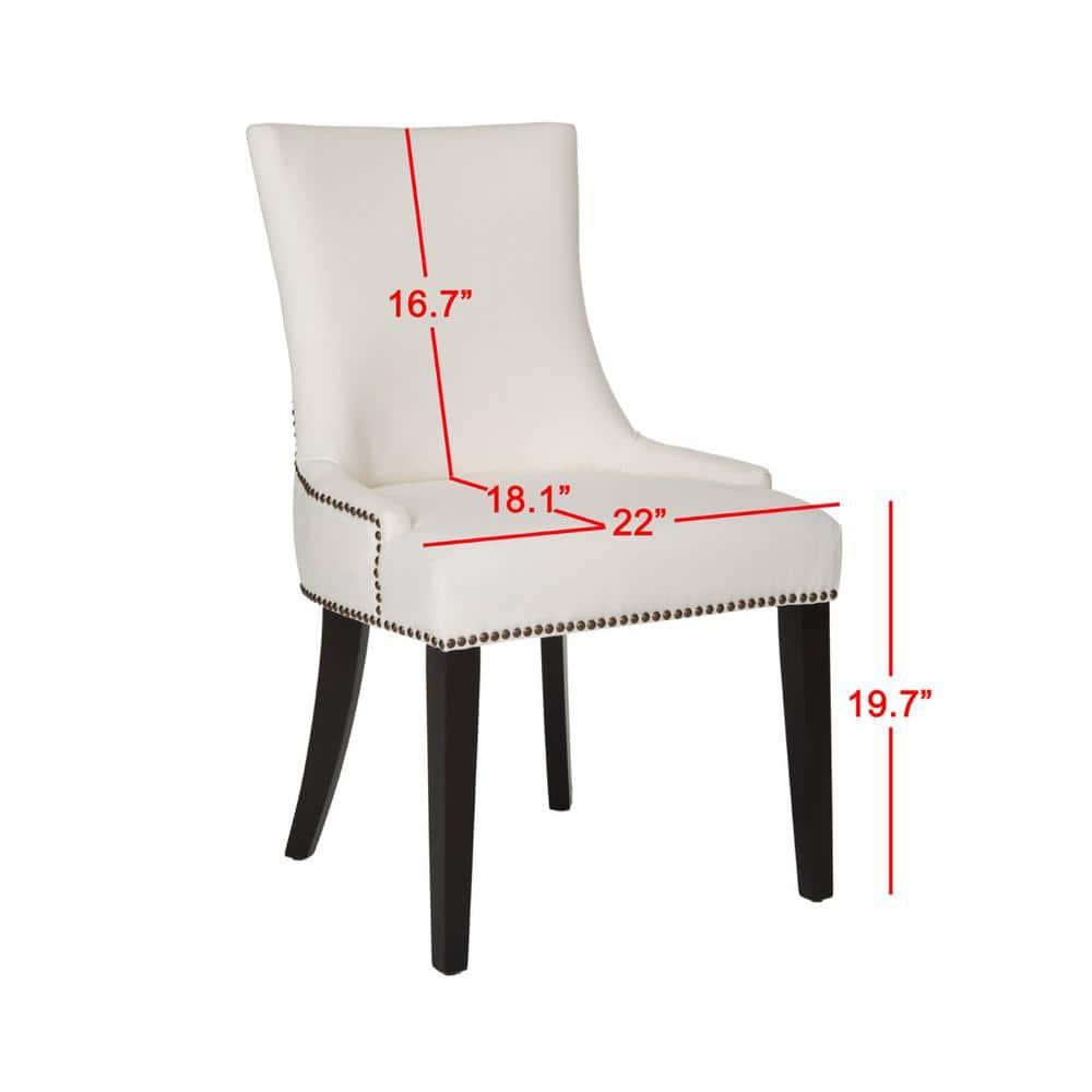 SAFAVIEH Lester 19" H Contemporary Glam Dining Chair, White/Espresso, Set of 2