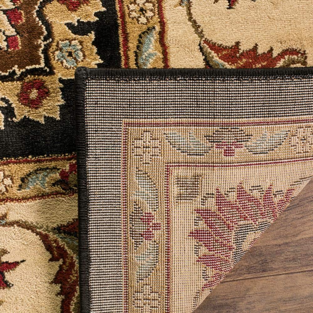 Lyndhurst LNH555 Power Loomed Area Rug - Black/Ivory - 5'3"x7'6" - Safavieh