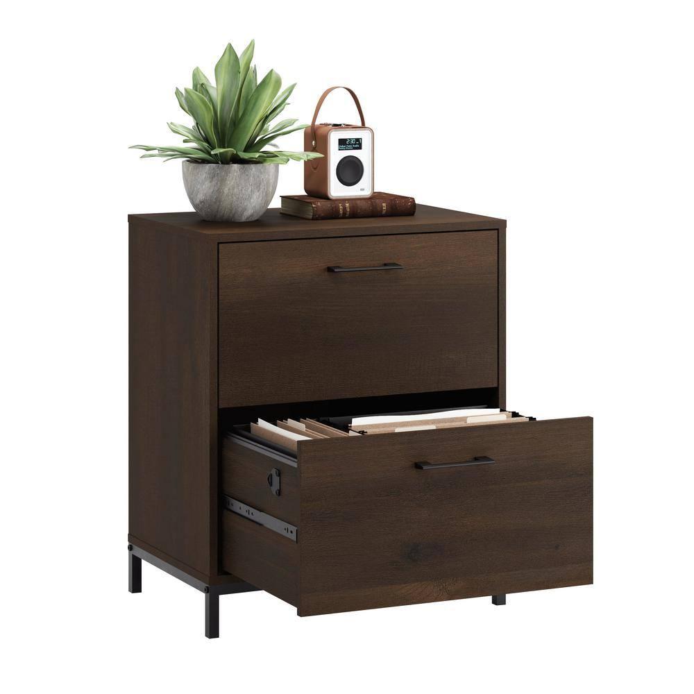 2 Drawer North Avenue Lateral File Cabinet Smoked Oak - Sauder