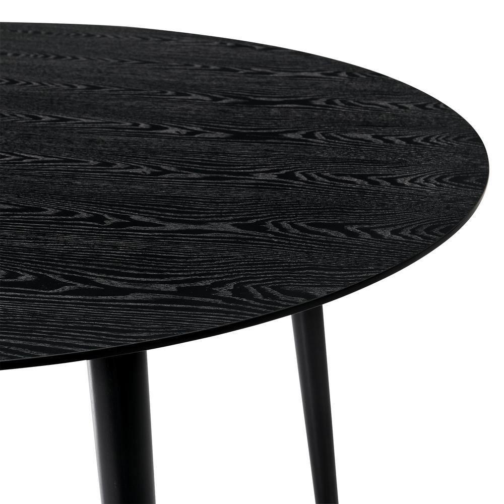 Armen Living Arcadia 48"Round Modern Wood Dining Table in Black