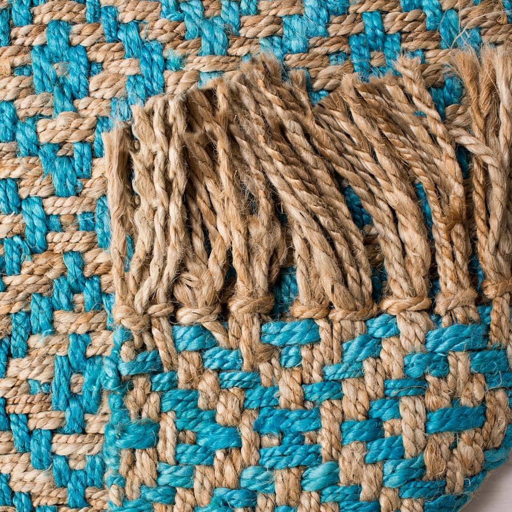 Natural Fiber NF266 Hand Woven Indoor Area Rug - Turquoise/Natural - 5'x8' - Safavieh.