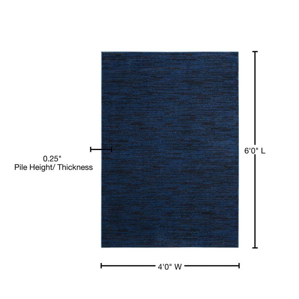 Nourison Essentials Indoor/Outdoor Midnight Blue 4' x 6' Area Rug, (4x6)