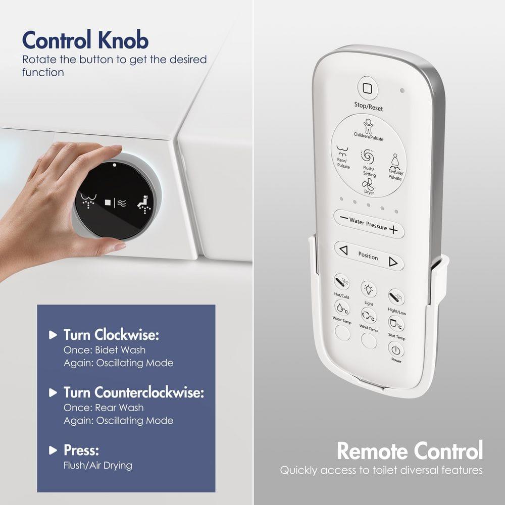 Eridanus White Vitreous China Smart Bidet Toilet with Heated Seat and Remote Control