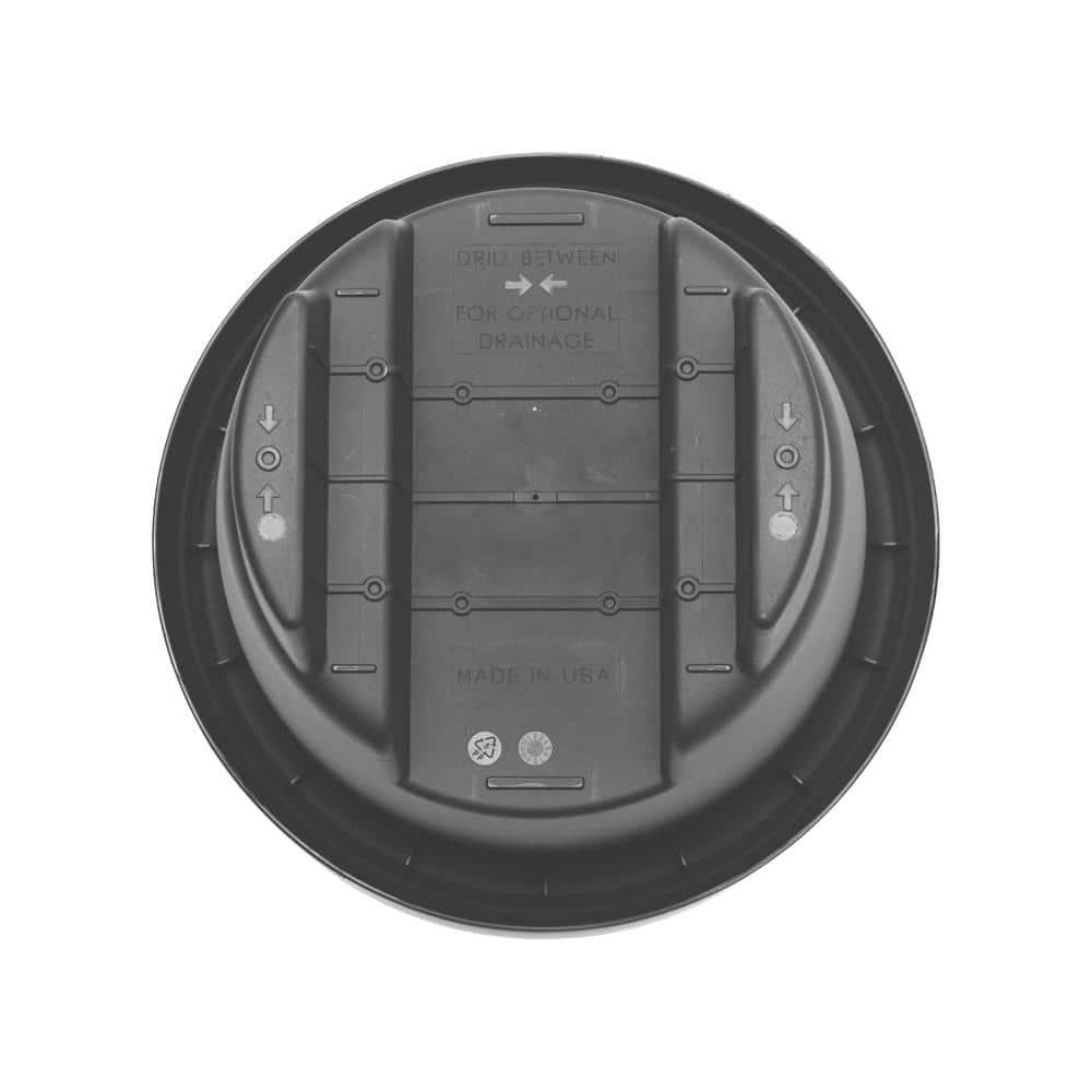 Bloem 12" Modica Deck Rail Round Planter, Charcoal