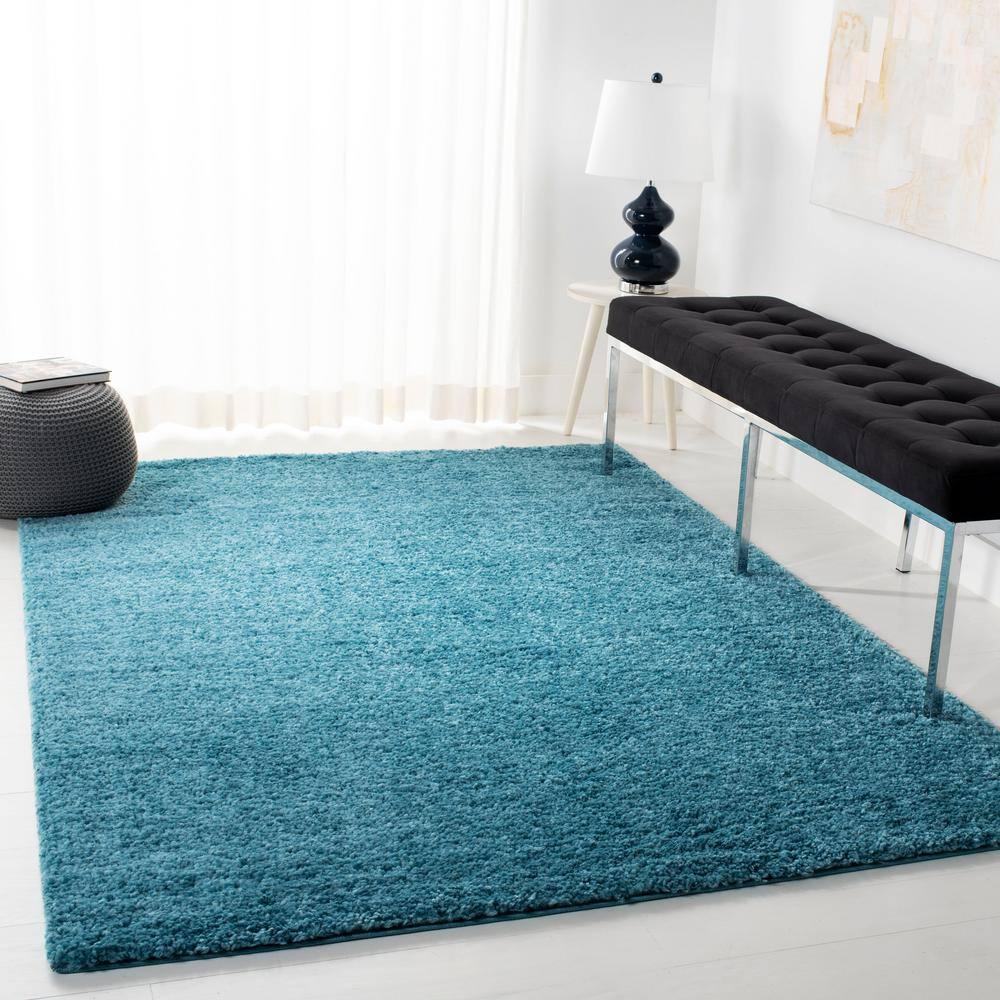 August Shag 900 AUG900 Power Loomed Indoor Area Rug - Turquoise - 8'x10' - Safavieh