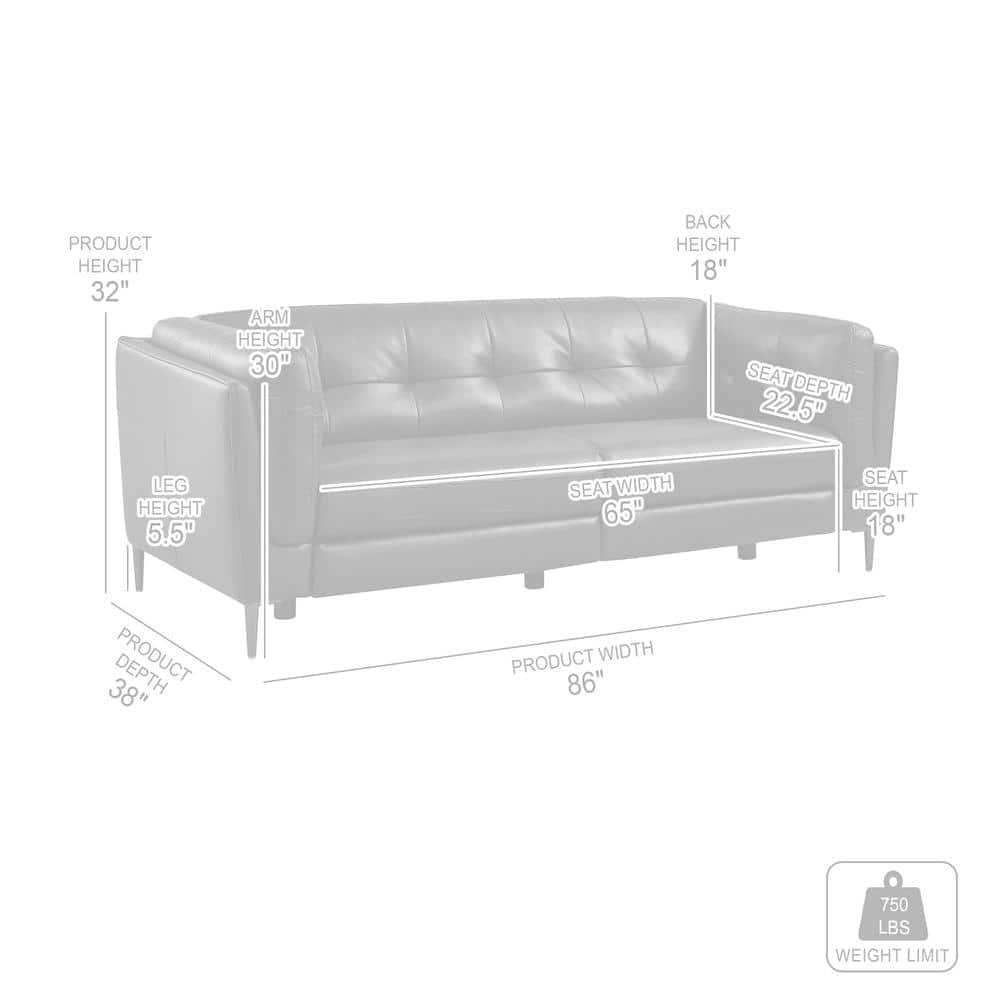 Primrose Navy Top Grain Leather Power Recliner Sofa