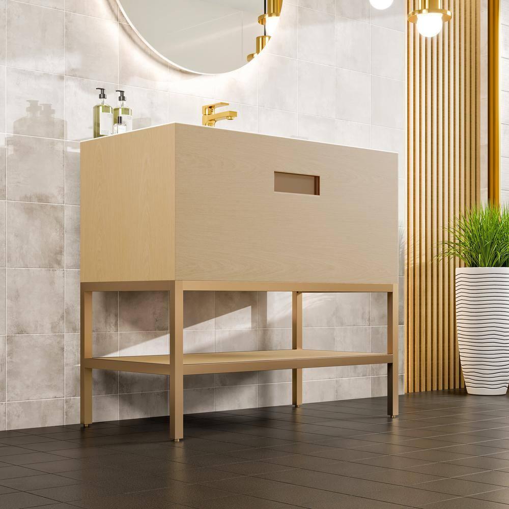 Eviva Lina 35'' Single Bathroom Vanity with Solid Surface Top