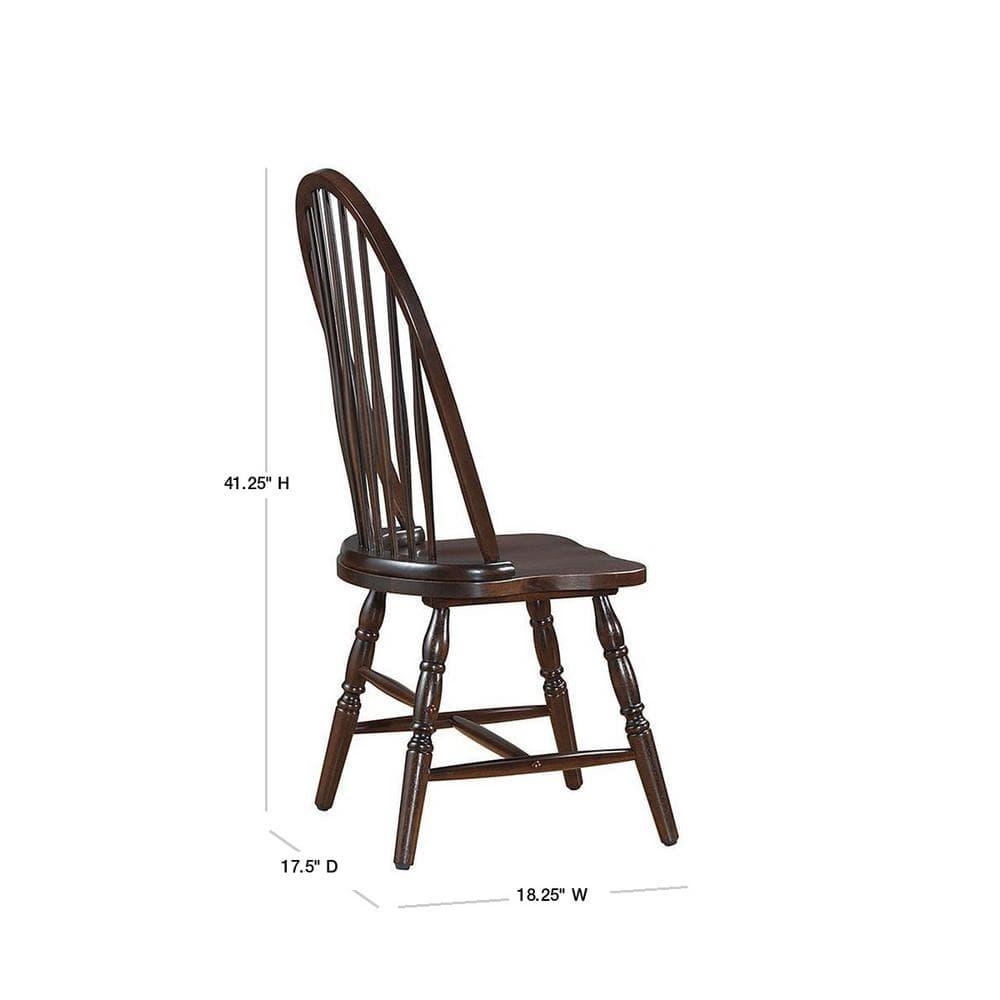 Carolina Living Garner Windsor Chair Espresso Brown: Solid Wood, Armless, 300 lbs Capacity