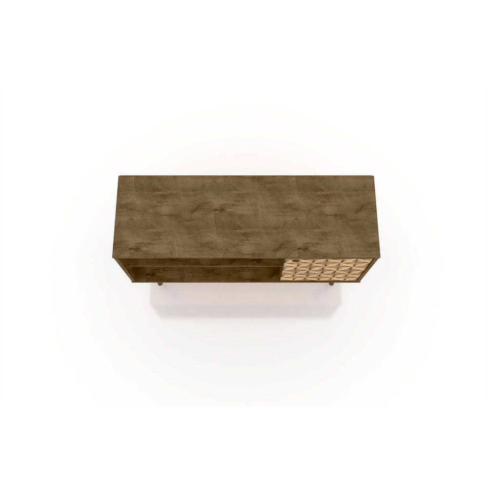 Liberty Mid-Century Modern 2 Shelves and 1 Door with TV Stand for TVs up to 46" Rustic Brown - Manhattan Comfort