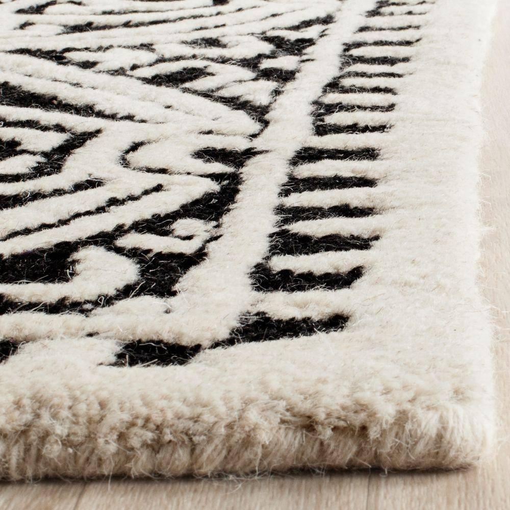 Ivory Elegance Square Hand-Tufted Wool Area Rug - 62"x20"