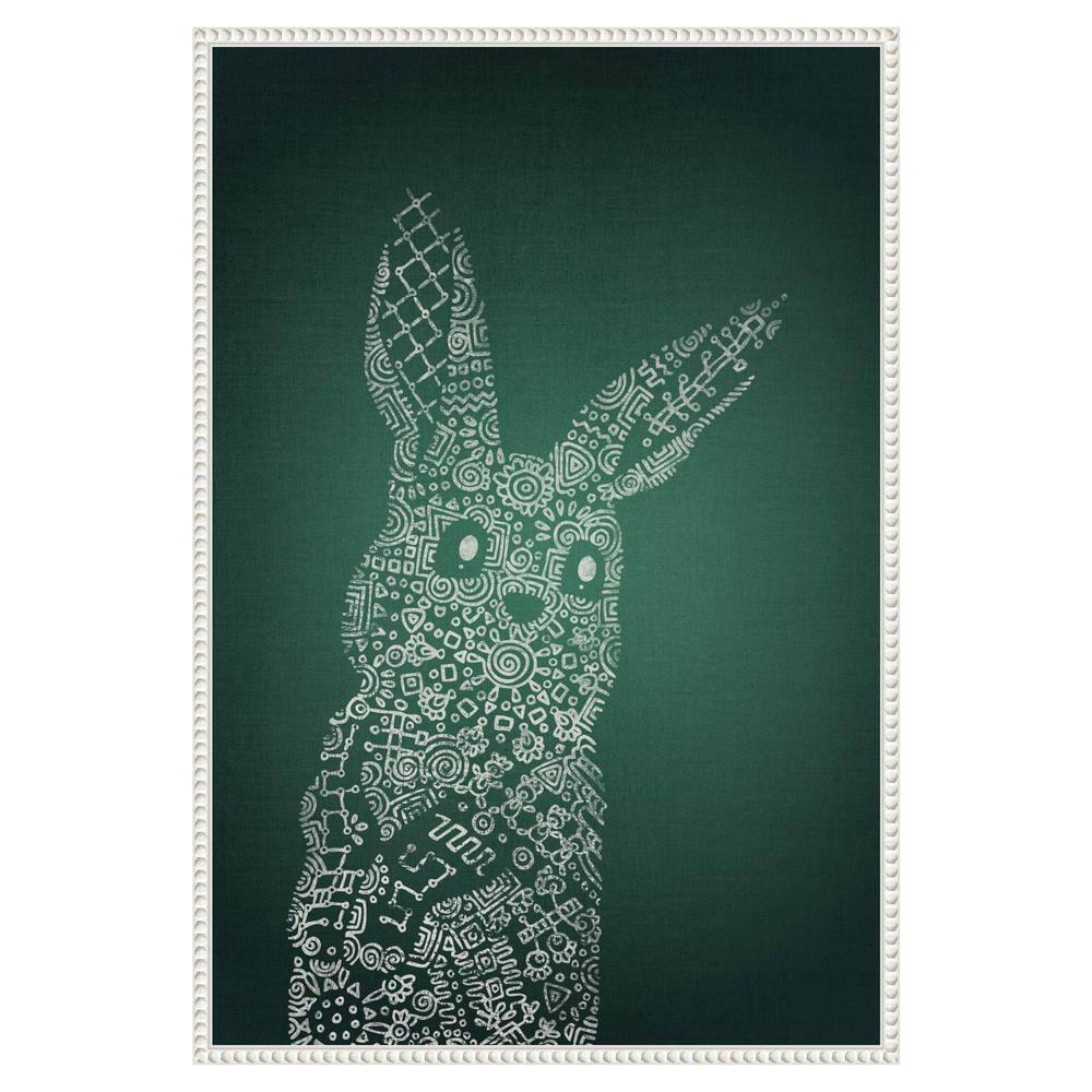 Amanti Art The Emerald Bunny by Ema Paraschiv Canvas Wall Art Print Framed 23 x 33-in.