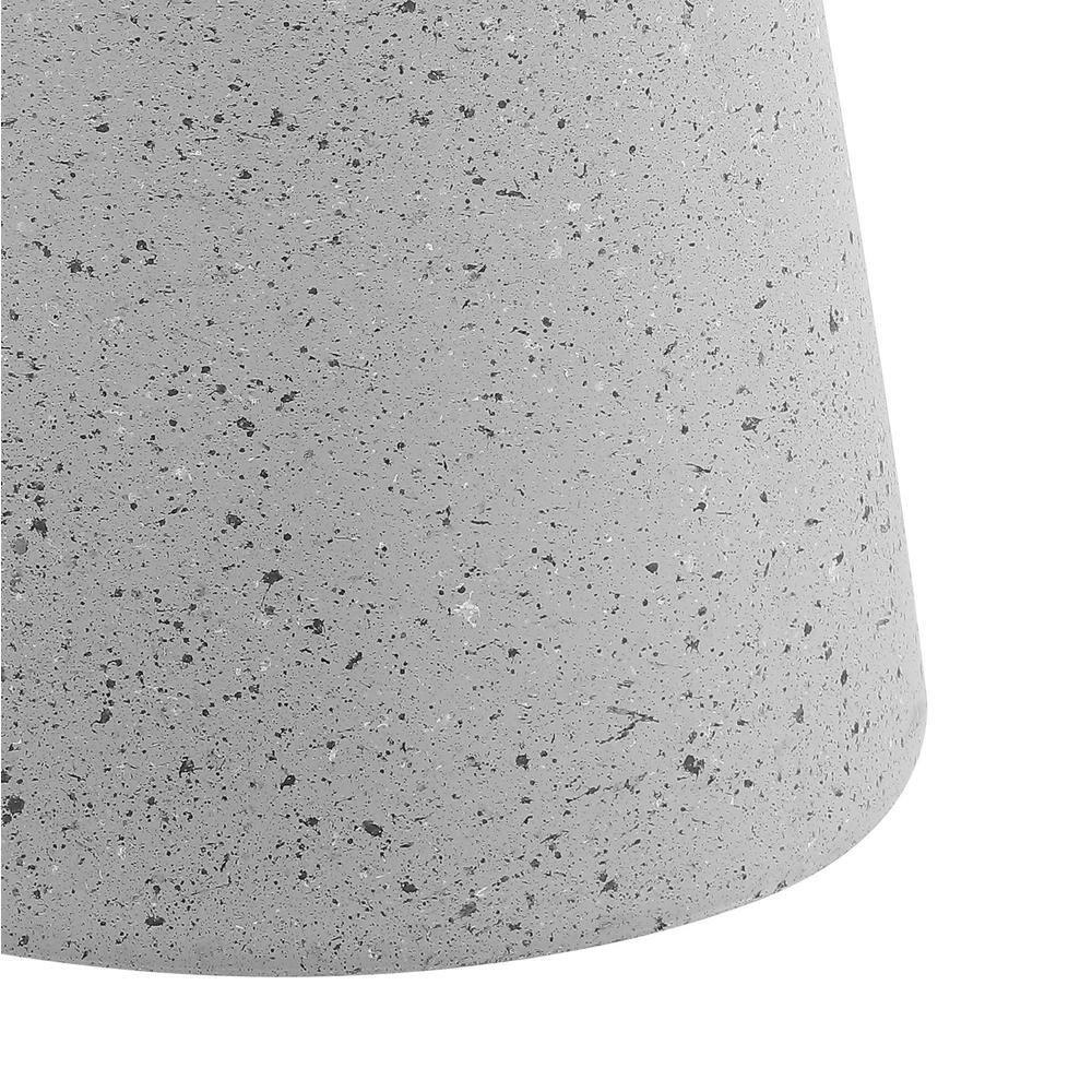 Hollie 18" Minimalist Modern Drum Accent Table Pedestal, Gray Terrazzo Finish - JONATHAN Y