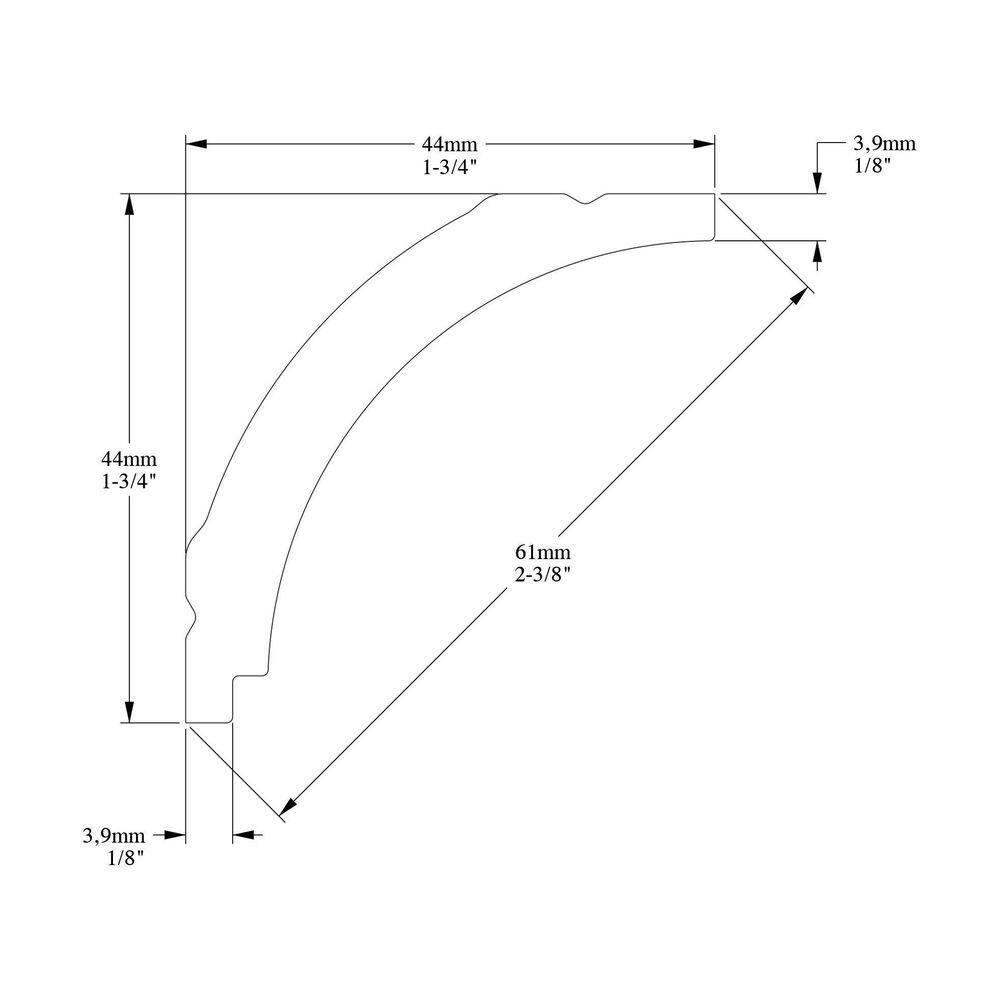 1-3/4 in x 1-3/4 in x 78-3/4 in Primed White Plain Polystyrene Crown Moulding (Set of 6)