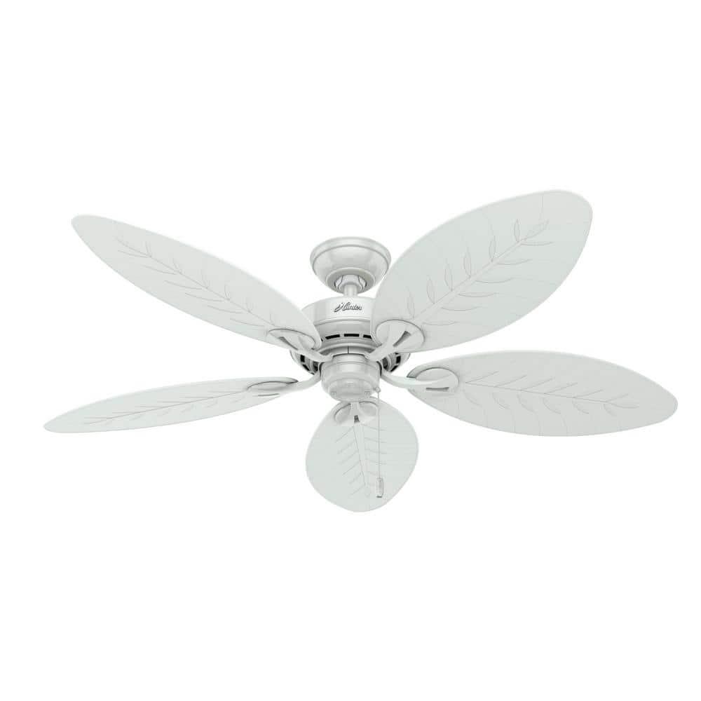 54" Bayview 5 - Blade Outdoor Tropical Leaf Ceiling Fan with Pull Chain
